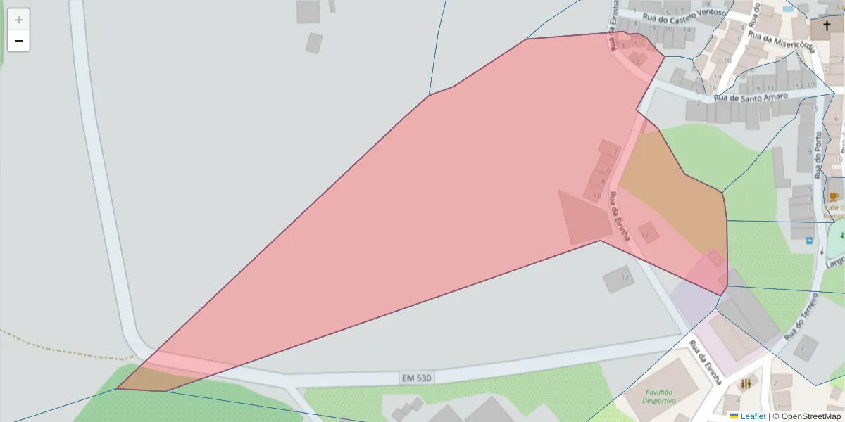 Mapa detalhado do código postal 7600-322 com limites, códigos postais vizinhos e agências dos correios