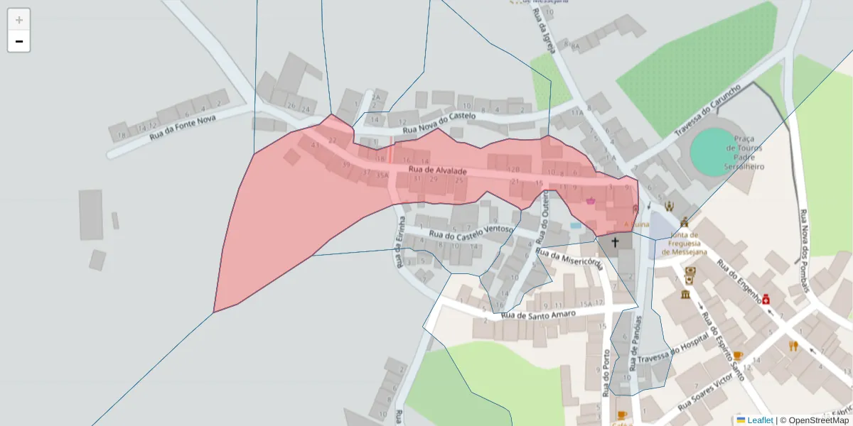 Mapa detalhado do código postal 7600-328 com limites, códigos postais vizinhos e agências dos correios