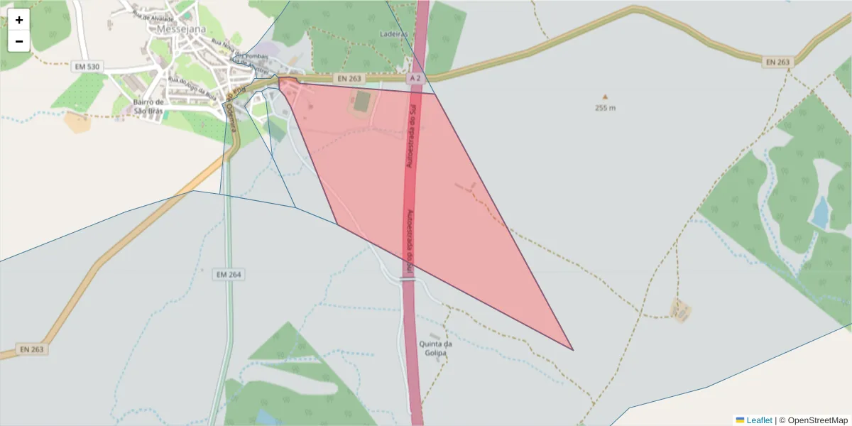 Mapa detalhado do código postal 7600-336 com limites, códigos postais vizinhos e agências dos correios