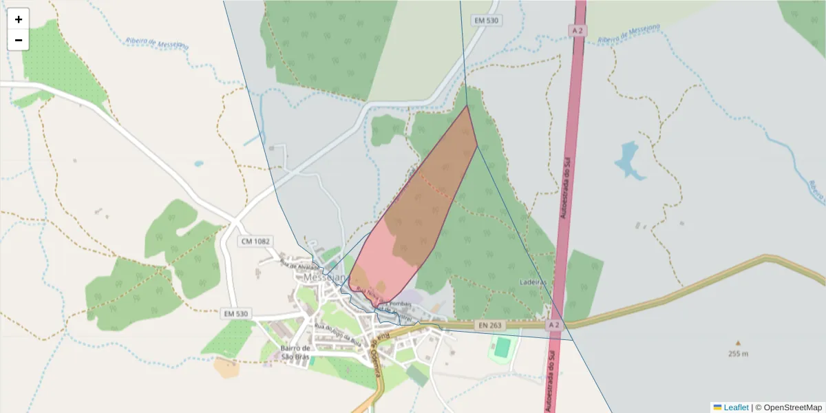 Mapa detalhado do código postal 7600-348 com limites, códigos postais vizinhos e agências dos correios