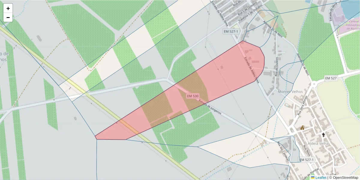 Mapa detalhado do código postal 7600-410 com limites, códigos postais vizinhos e agências dos correios