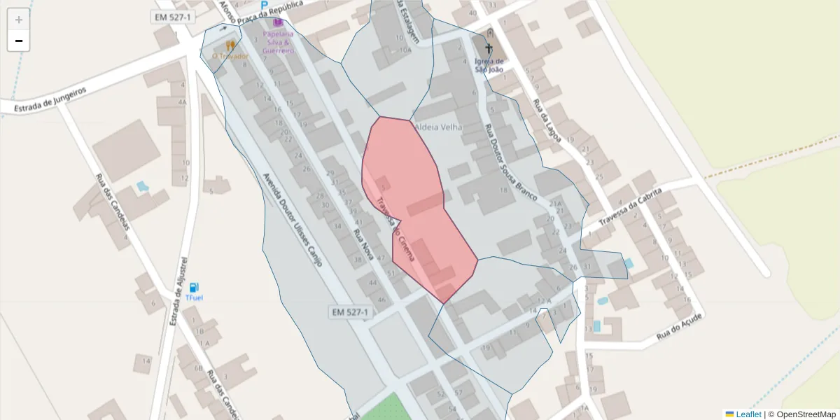 Mapa detalhado do código postal 7600-436 com limites, códigos postais vizinhos e agências dos correios