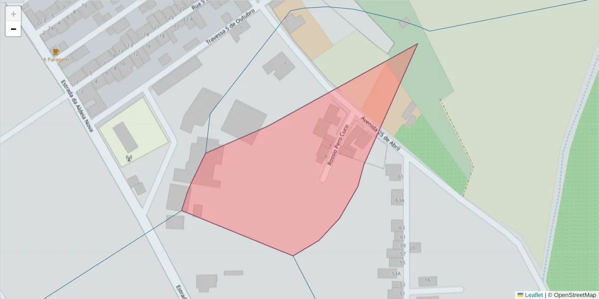 Mapa detalhado do código postal 7600-451 com limites, códigos postais vizinhos e agências dos correios