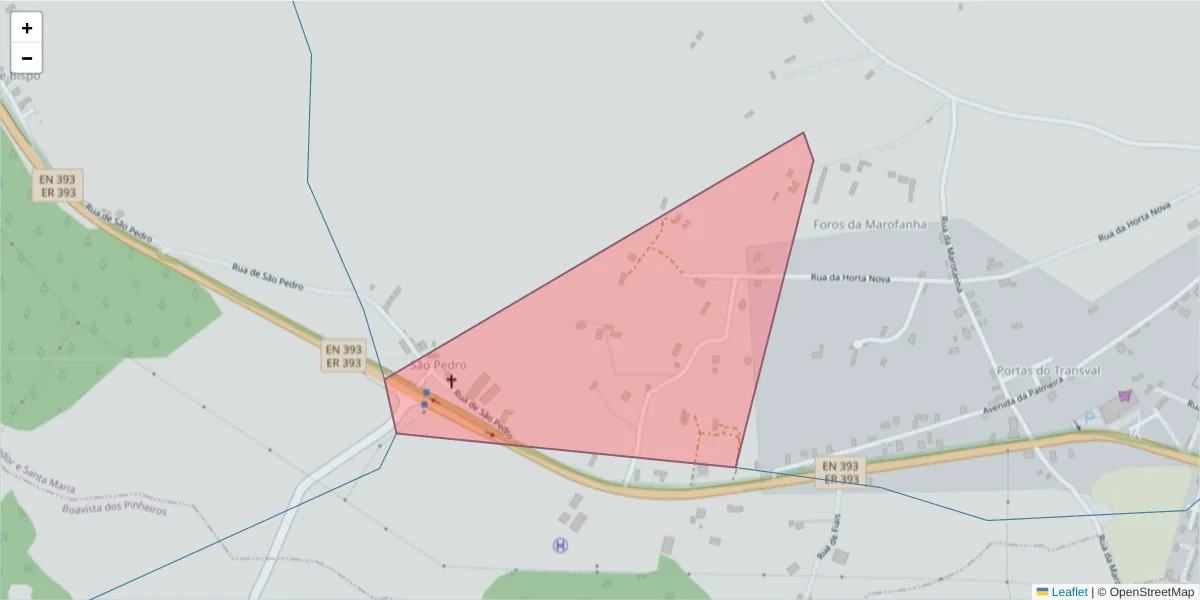 Mapa detalhado do código postal 7630-088 com limites, códigos postais vizinhos e agências dos correios