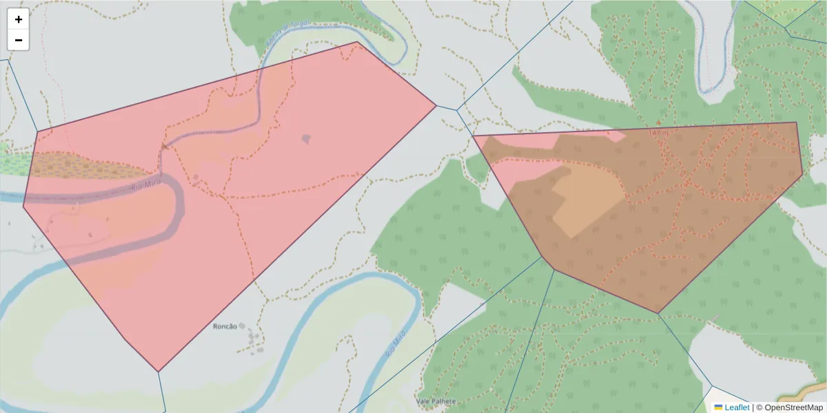 Mapa detalhado do código postal 7630-214 com limites, códigos postais vizinhos e agências dos correios