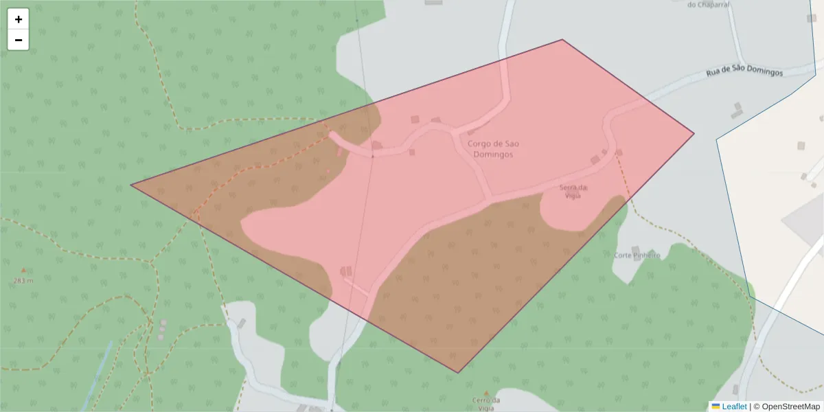 Mapa detalhado do código postal 7630-439 com limites, códigos postais vizinhos e agências dos correios