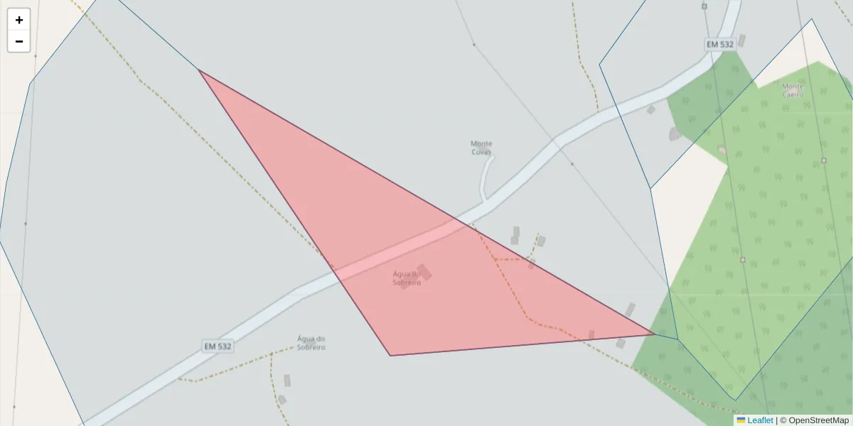 Mapa detalhado do código postal 7630-447 com limites, códigos postais vizinhos e agências dos correios