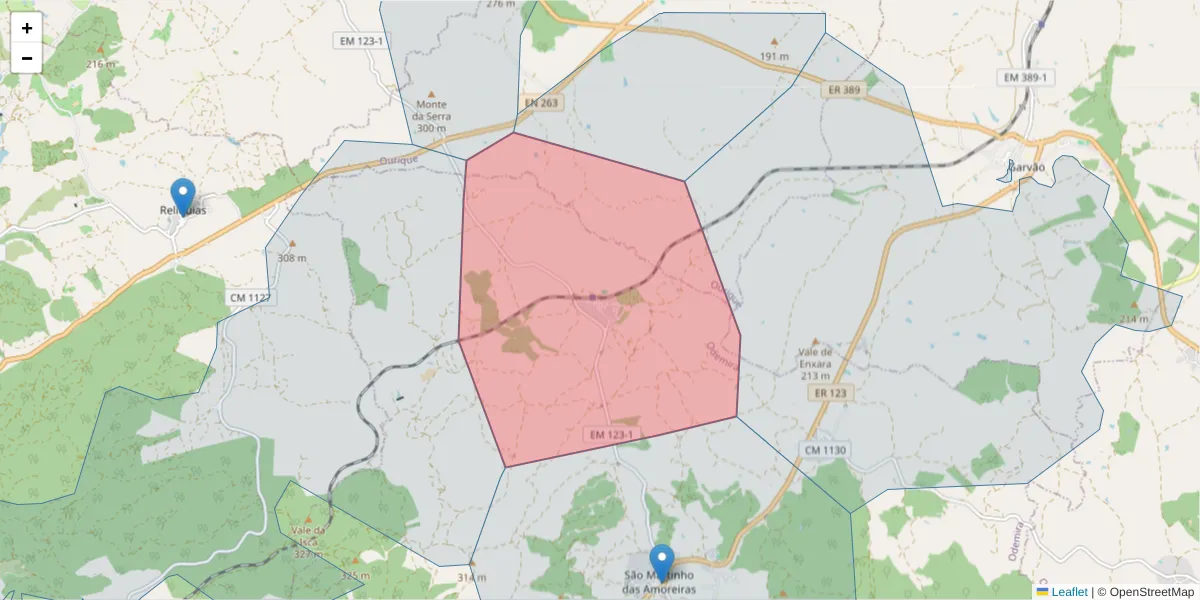 Mapa detalhado do código postal 7630-514 com limites, códigos postais vizinhos e agências dos correios