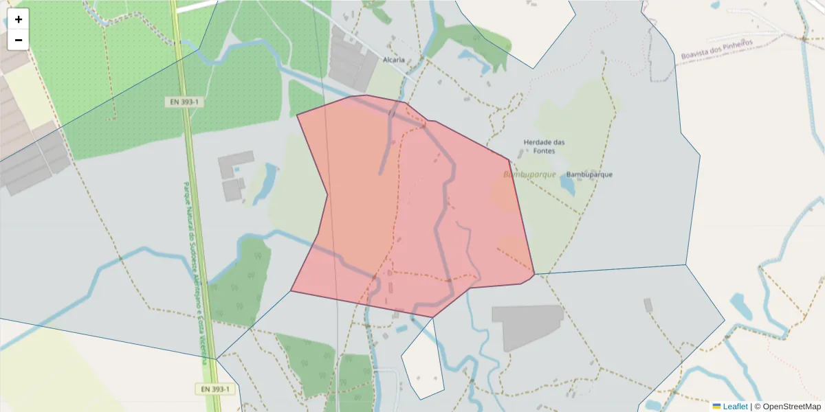 Mapa detalhado do código postal 7630-563 com limites, códigos postais vizinhos e agências dos correios