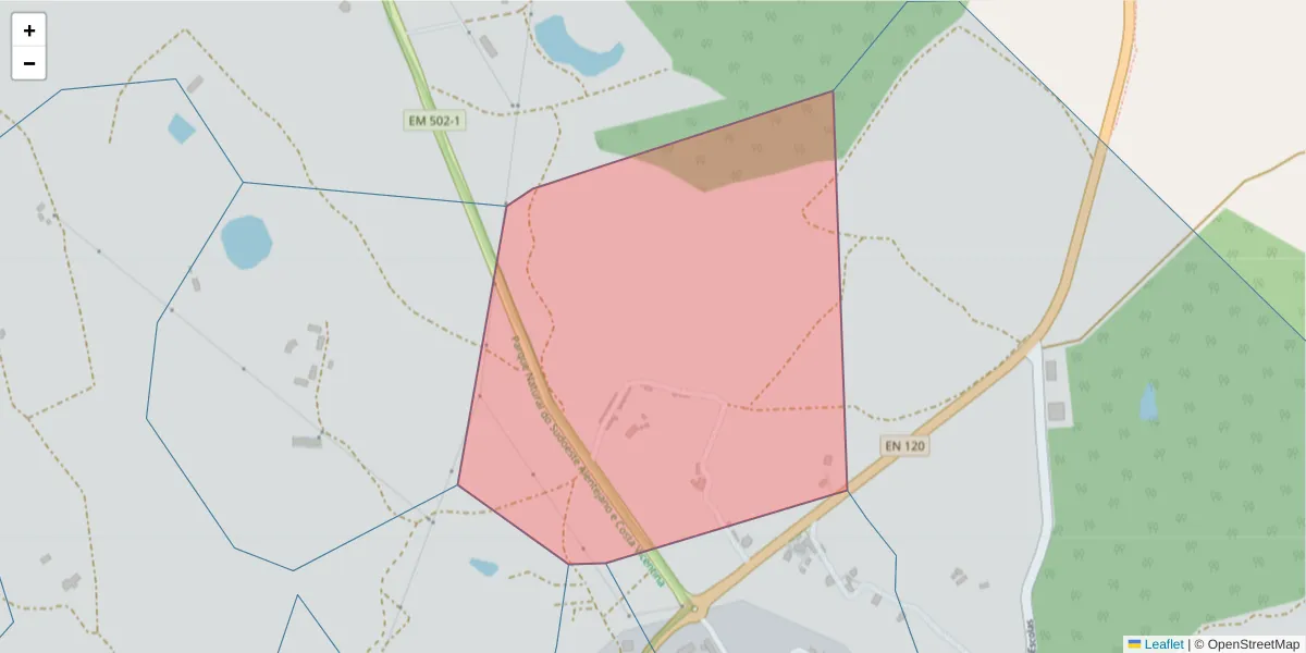 Mapa detalhado do código postal 7630-582 com limites, códigos postais vizinhos e agências dos correios