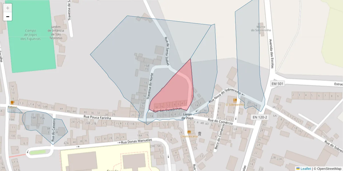 Mapa detalhado do código postal 7630-622 com limites, códigos postais vizinhos e agências dos correios