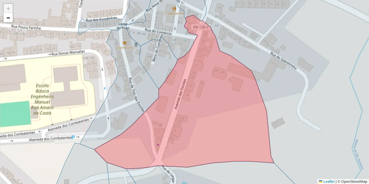 Mapa detalhado do código postal 7630-623 com limites, códigos postais vizinhos e agências dos correios
