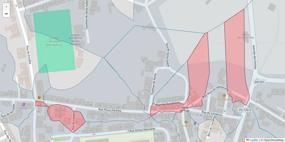 Mapa detalhado do código postal 7630-646 com limites, códigos postais vizinhos e agências dos correios