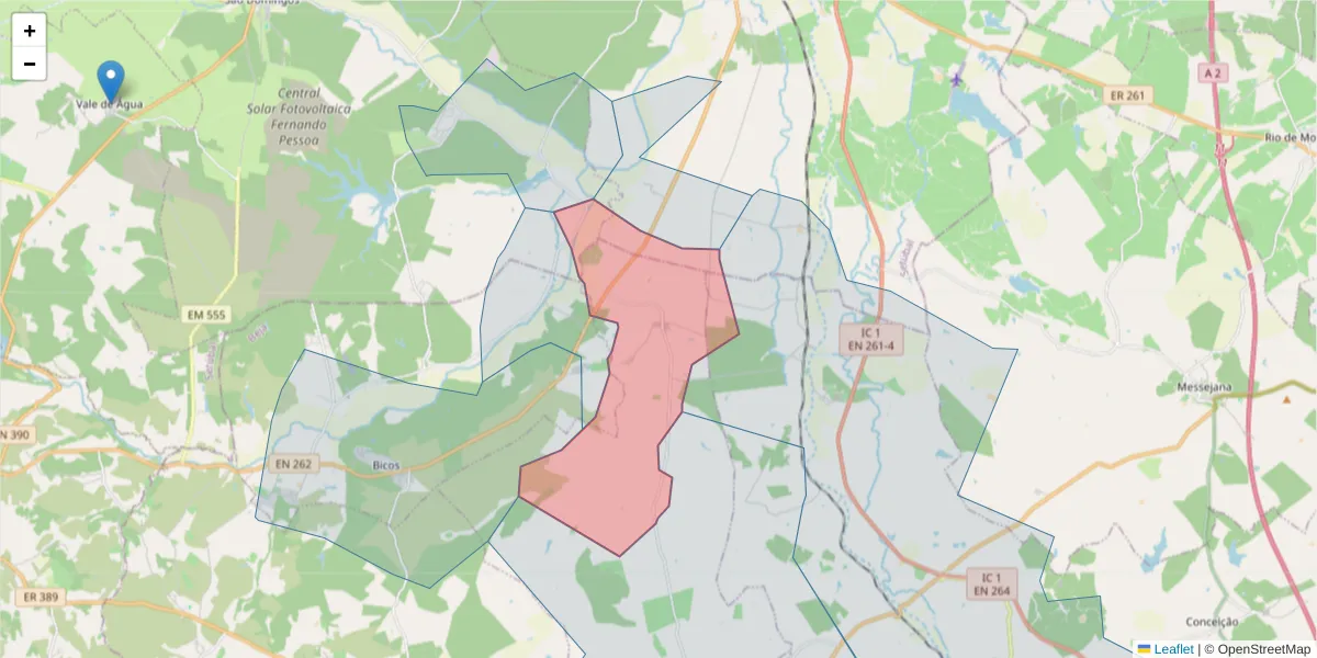 Mapa detalhado do código postal 7630-692 com limites, códigos postais vizinhos e agências dos correios