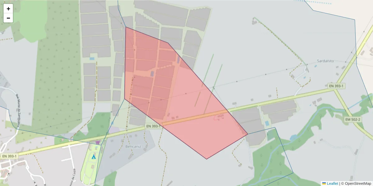 Mapa detalhado do código postal 7630-740 com limites, códigos postais vizinhos e agências dos correios