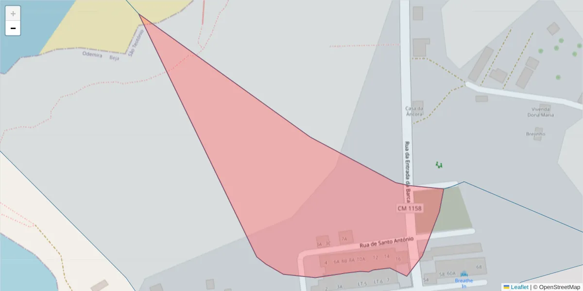 Mapa detalhado do código postal 7630-762 com limites, códigos postais vizinhos e agências dos correios
