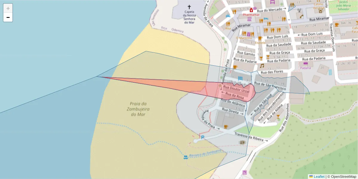 Mapa detalhado do código postal 7630-772 com limites, códigos postais vizinhos e agências dos correios