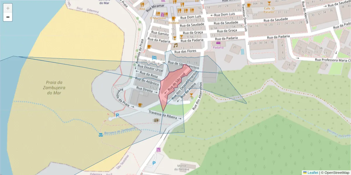 Mapa detalhado do código postal 7630-783 com limites, códigos postais vizinhos e agências dos correios