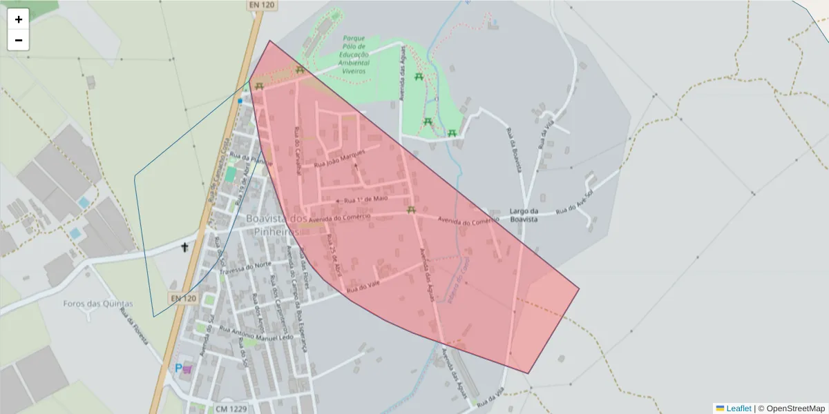 Mapa detalhado do código postal 7630 com limites, códigos postais vizinhos e agências dos correios