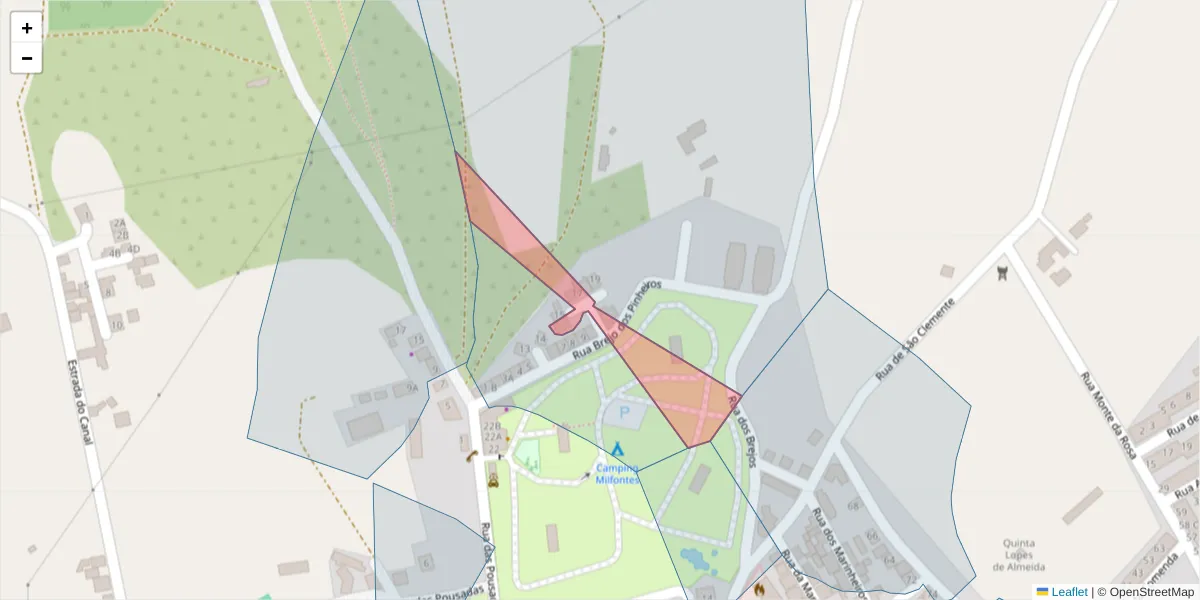 Mapa detalhado do código postal 7645-019 com limites, códigos postais vizinhos e agências dos correios