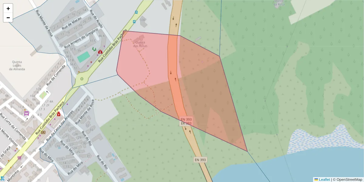 Mapa detalhado do código postal 7645-034 com limites, códigos postais vizinhos e agências dos correios