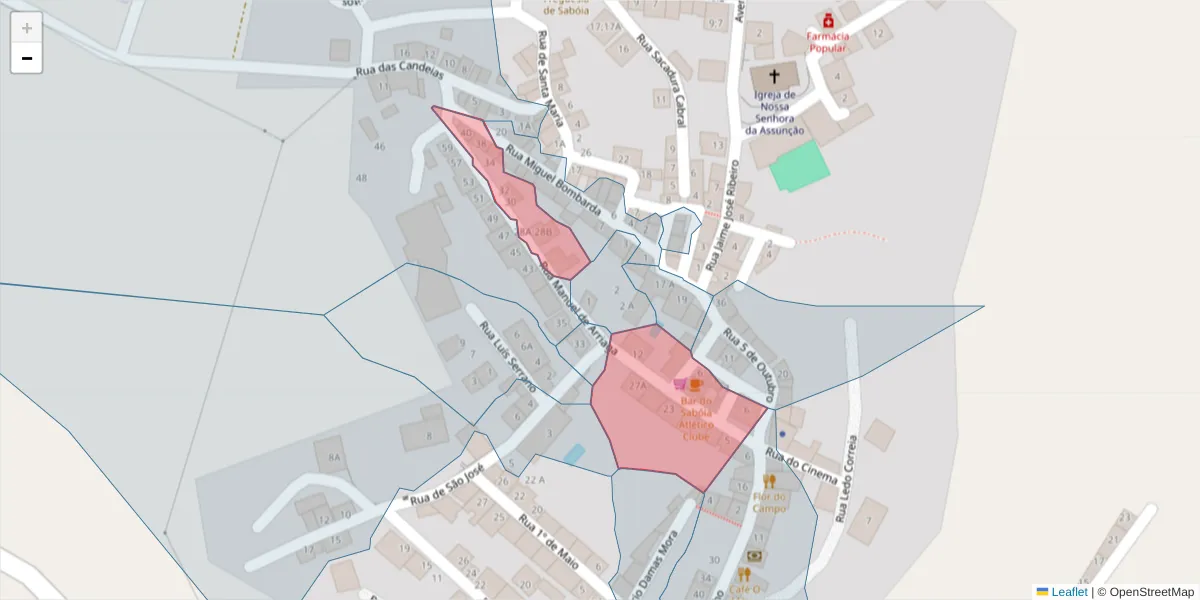 Mapa detalhado do código postal 7665-833 com limites, códigos postais vizinhos e agências dos correios