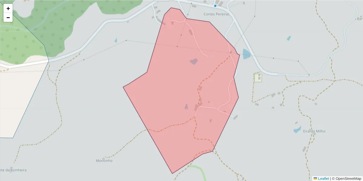 Mapa detalhado do código postal 7665-860 com limites, códigos postais vizinhos e agências dos correios