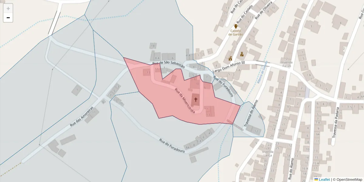 Mapa detalhado do código postal 7670-130 com limites, códigos postais vizinhos e agências dos correios