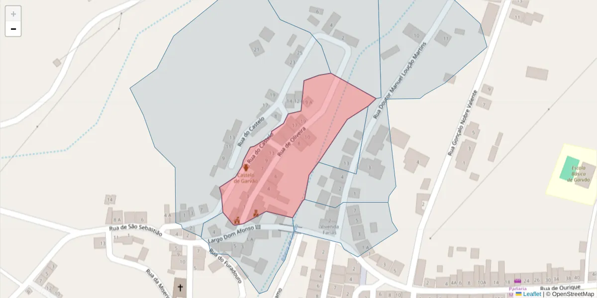 Mapa detalhado do código postal 7670-131 com limites, códigos postais vizinhos e agências dos correios