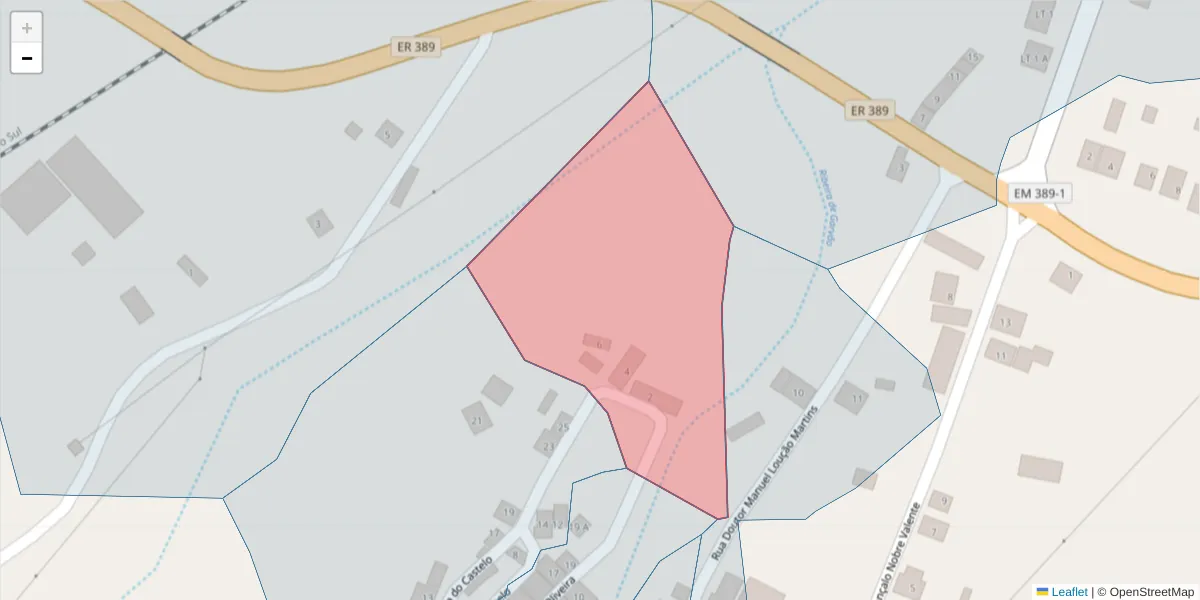Mapa detalhado do código postal 7670-134 com limites, códigos postais vizinhos e agências dos correios