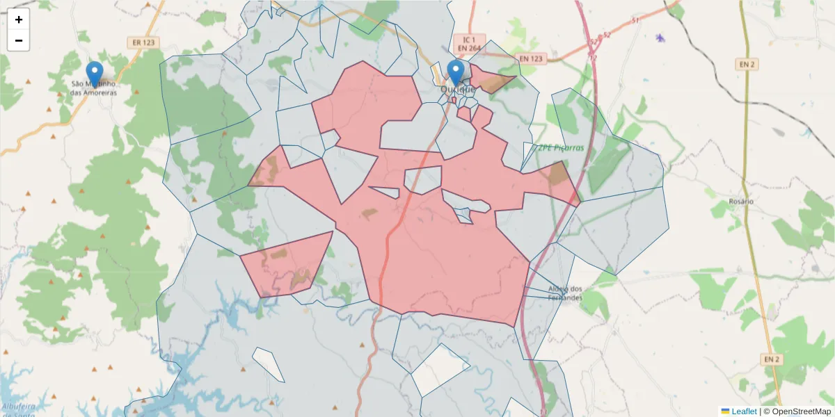 Mapa detalhado do código postal 7670-202 com limites, códigos postais vizinhos e agências dos correios