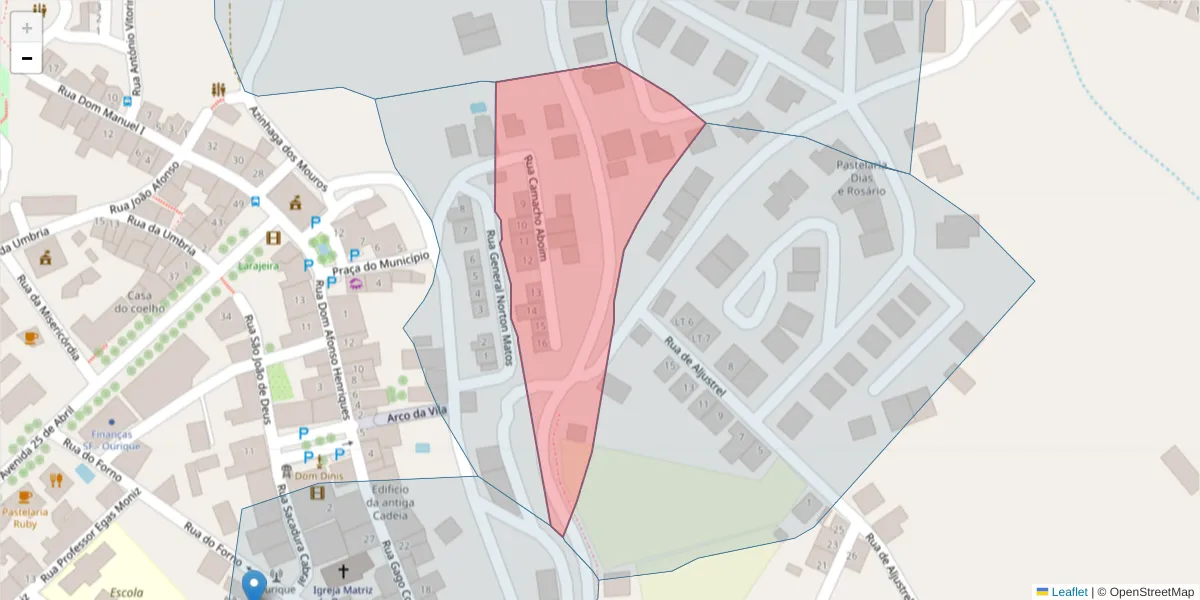 Mapa detalhado do código postal 7670-263 com limites, códigos postais vizinhos e agências dos correios