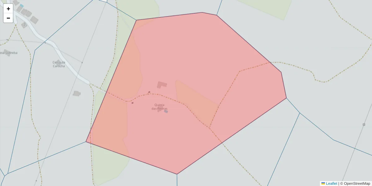 Mapa detalhado do código postal 7670-288 com limites, códigos postais vizinhos e agências dos correios