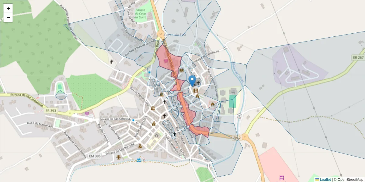 Mapa detalhado do código postal 7700-016 com limites, códigos postais vizinhos e agências dos correios