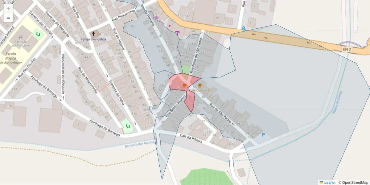 Mapa detalhado do código postal 7700-020 com limites, códigos postais vizinhos e agências dos correios