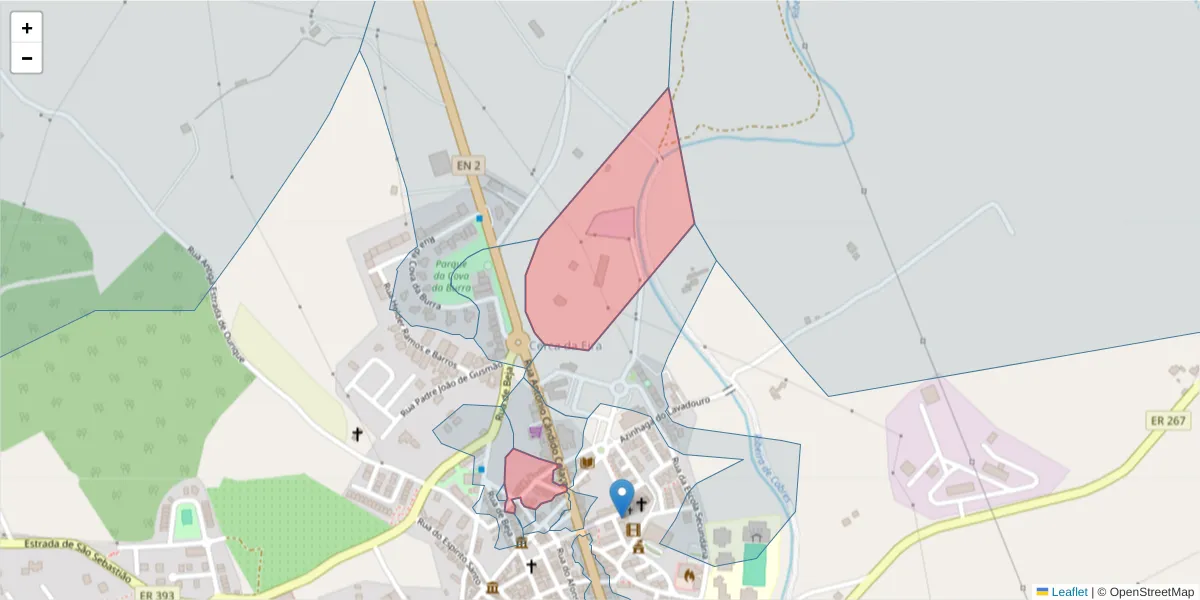 Mapa detalhado do código postal 7700-028 com limites, códigos postais vizinhos e agências dos correios