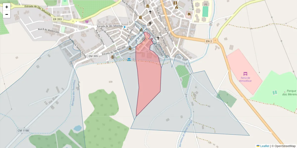 Mapa detalhado do código postal 7700-044 com limites, códigos postais vizinhos e agências dos correios