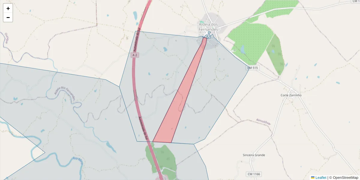 Mapa detalhado do código postal 7700-312 com limites, códigos postais vizinhos e agências dos correios