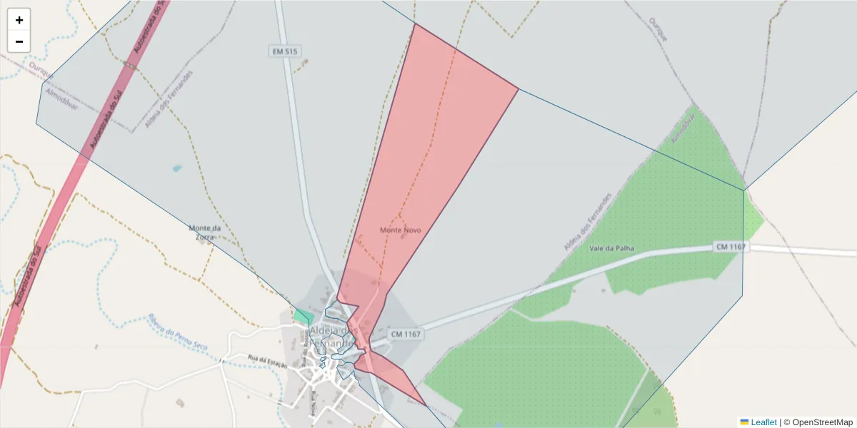 Mapa detalhado do código postal 7700-317 com limites, códigos postais vizinhos e agências dos correios