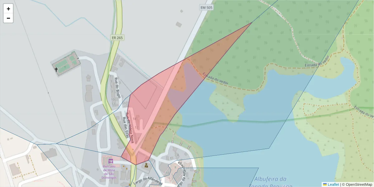 Mapa detalhado do código postal 7750-131 com limites, códigos postais vizinhos e agências dos correios