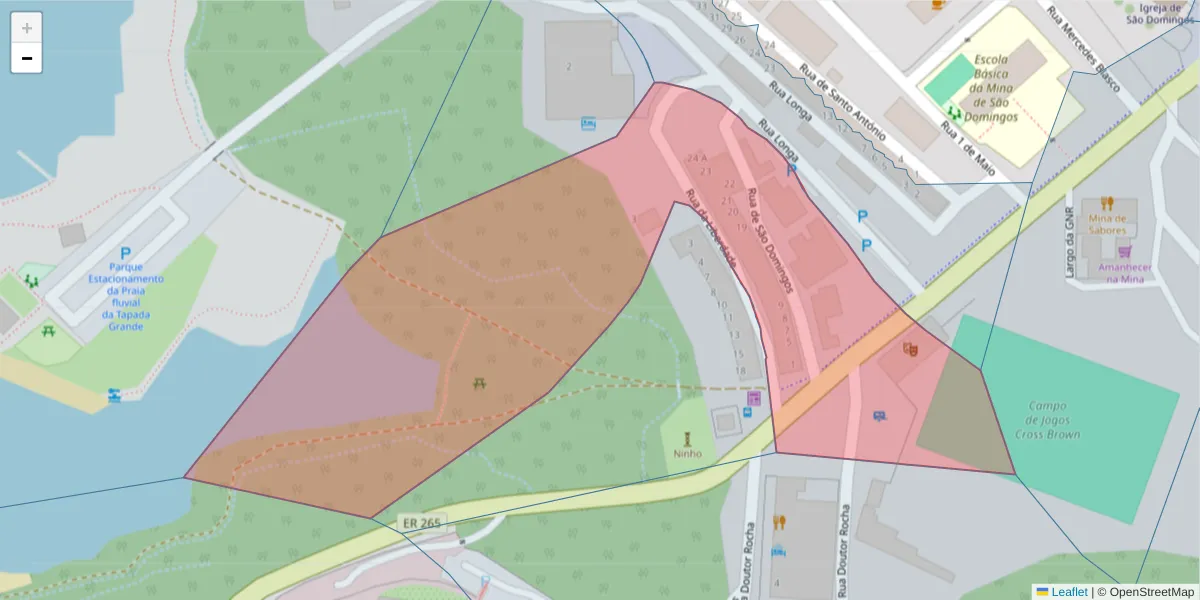 Mapa detalhado do código postal 7750-148 com limites, códigos postais vizinhos e agências dos correios