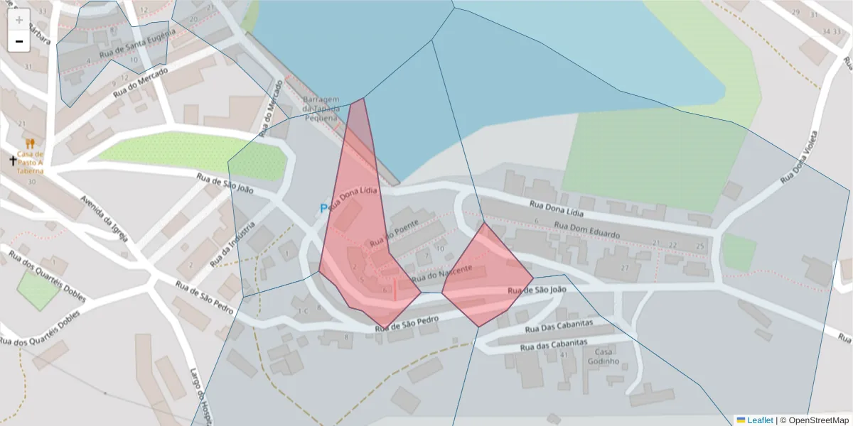Mapa detalhado do código postal 7750-150 com limites, códigos postais vizinhos e agências dos correios
