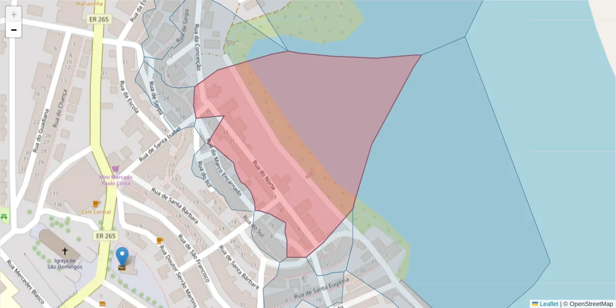 Mapa detalhado do código postal 7750-160 com limites, códigos postais vizinhos e agências dos correios