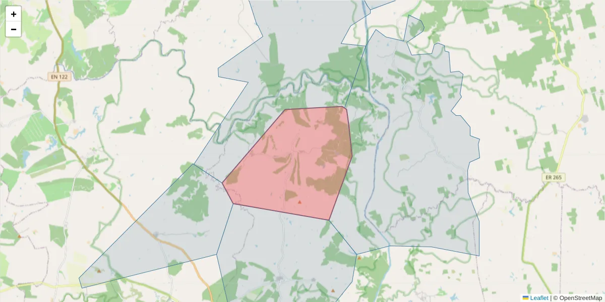 Mapa detalhado do código postal 7750-302 com limites, códigos postais vizinhos e agências dos correios