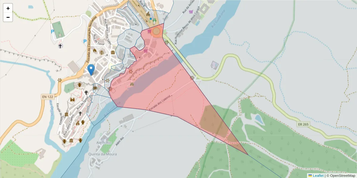 Mapa detalhado do código postal 7750-352 com limites, códigos postais vizinhos e agências dos correios