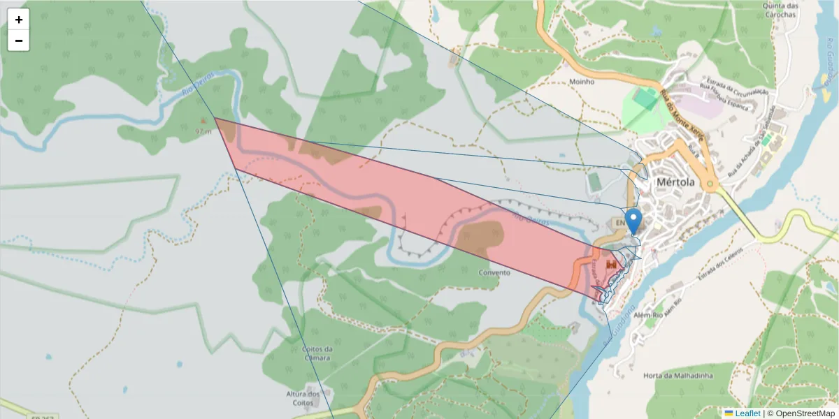 Mapa detalhado do código postal 7750-356 com limites, códigos postais vizinhos e agências dos correios