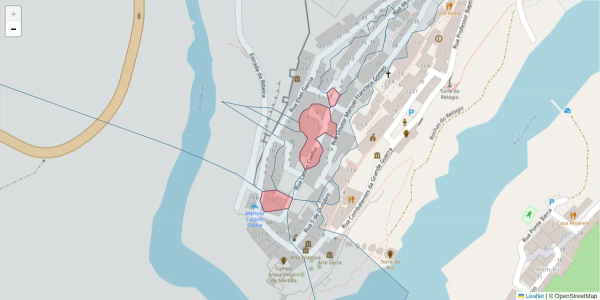 Mapa detalhado do código postal 7750-358 com limites, códigos postais vizinhos e agências dos correios