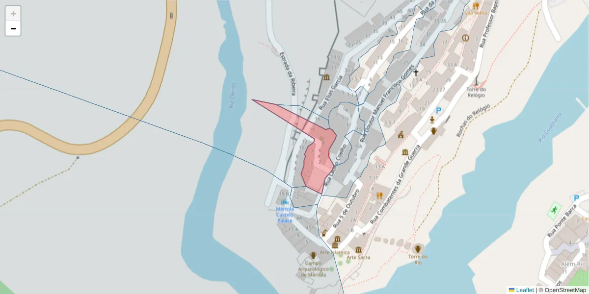 Mapa detalhado do código postal 7750-367 com limites, códigos postais vizinhos e agências dos correios