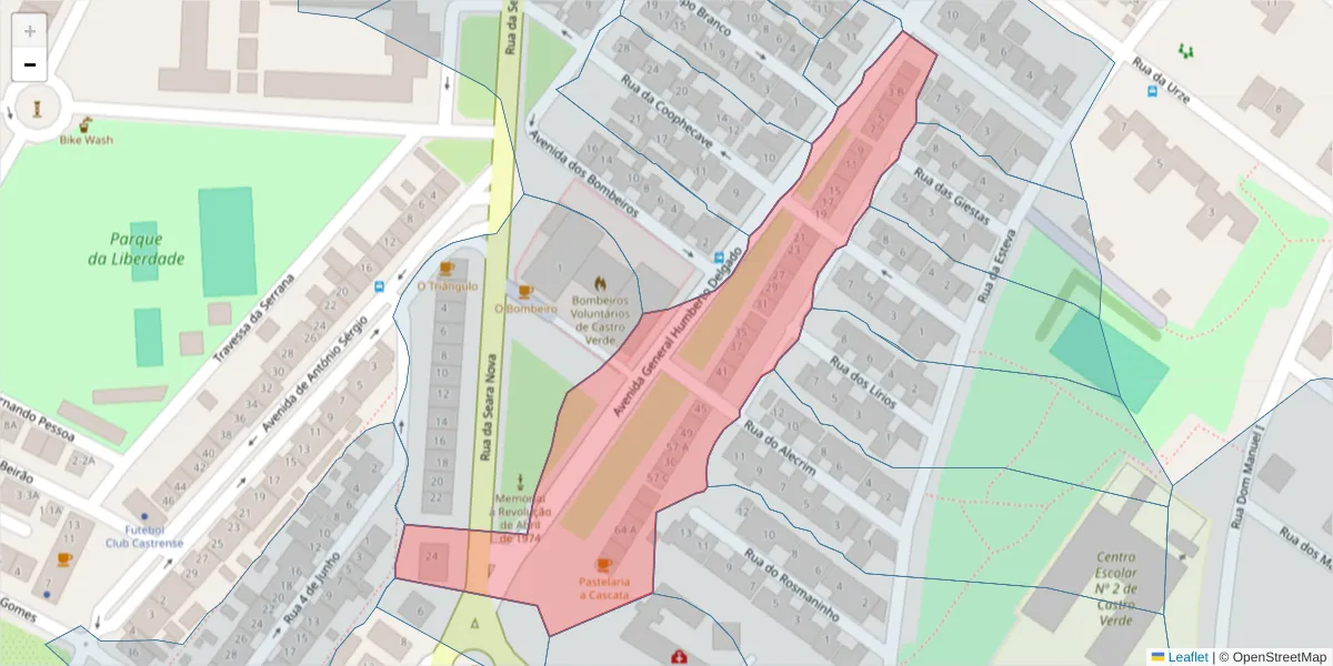 Mapa detalhado do código postal 7780-123 com limites, códigos postais vizinhos e agências dos correios