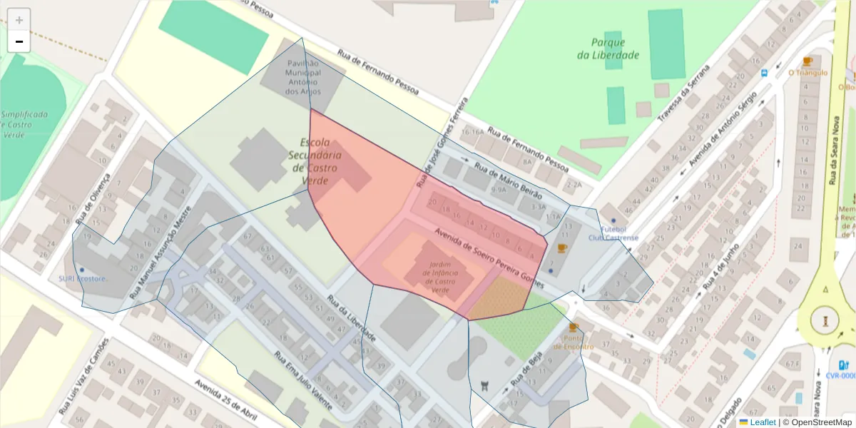 Mapa detalhado do código postal 7780-127 com limites, códigos postais vizinhos e agências dos correios
